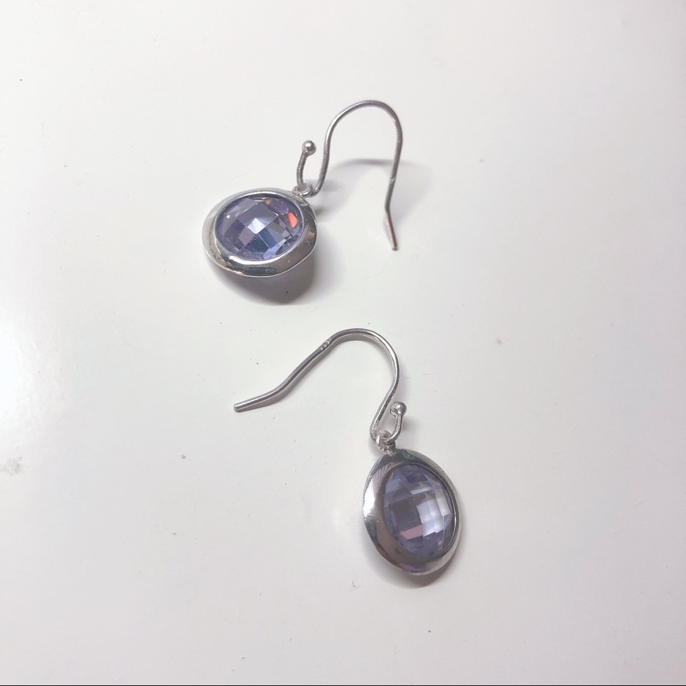 Quartz silver earrings